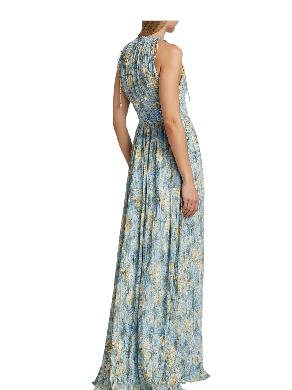 VERONICA BEARD $1k Yardley Pleated Maxi Floral Gown Dress New Powder Blue - Picture 4 of 12